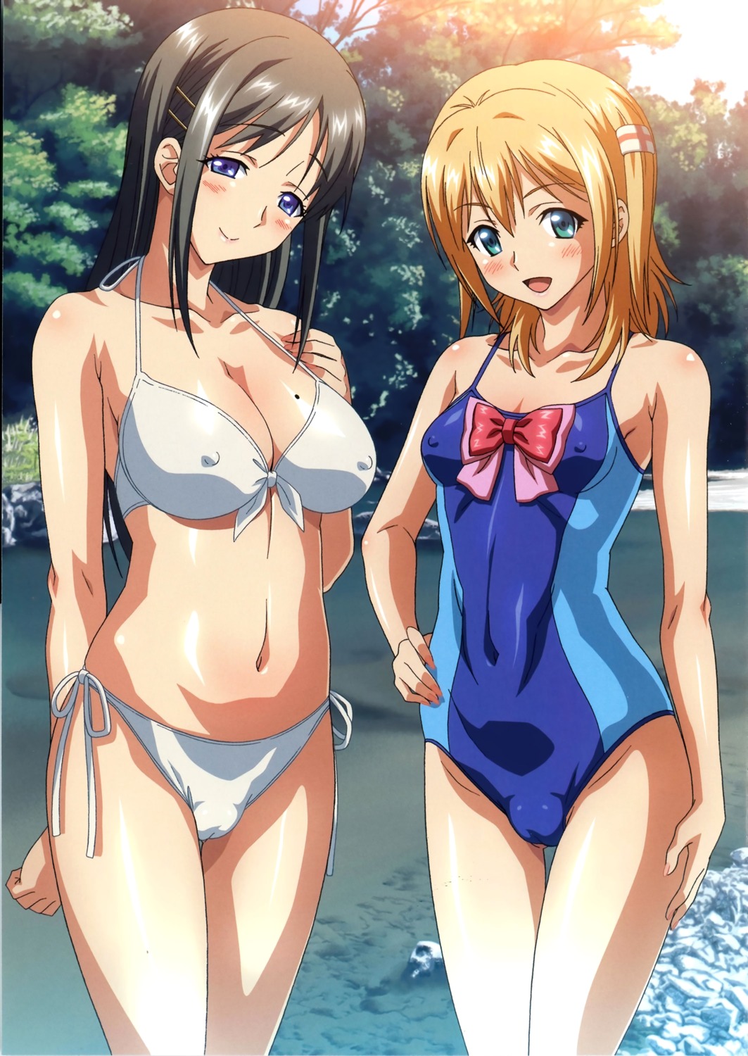 bikini cameltoe cleavage erect_nipples sisters_~natsu_no_saigo_no_hi~ swimsuits taki_minashika