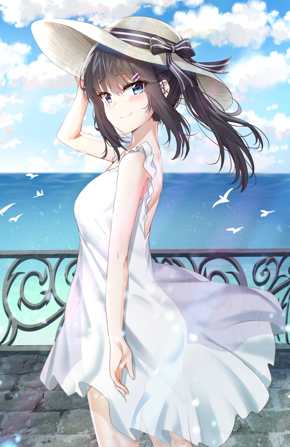 dress no_bra sakurajima_mai see_through seishun_buta_yarou summer_dress sunhyun