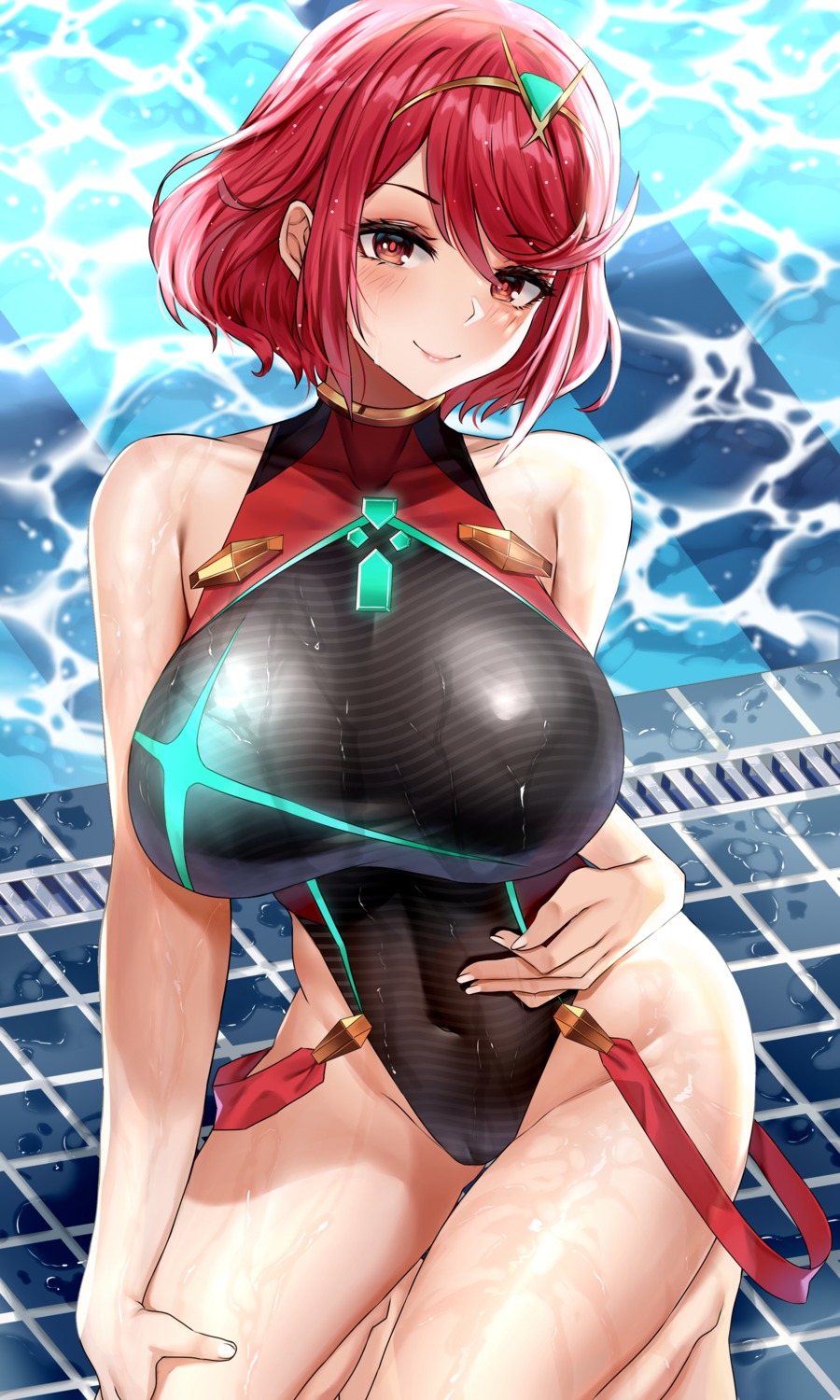 cameltoe homura_(xenoblade_2) piukute062 swimsuits wet xenoblade xenoblade_chronicles_2