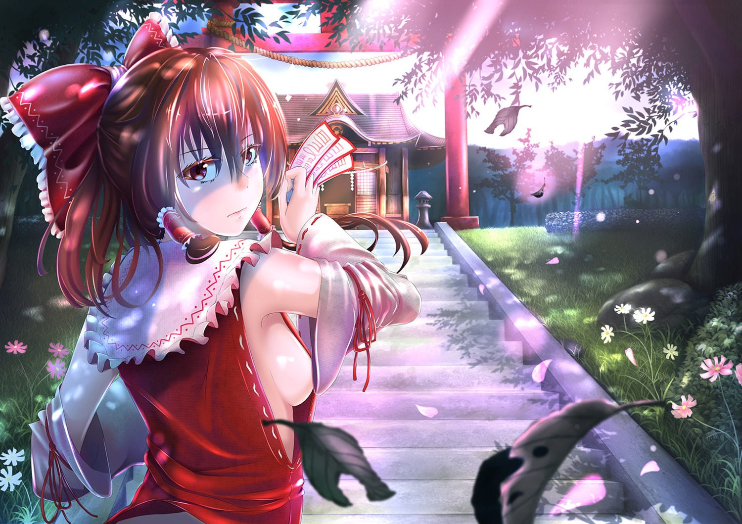 breasts hakurei_reimu miko mochi_(chain_csn) no_bra touhou