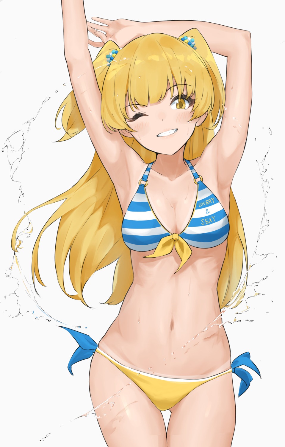 bikini cleavage jougasaki_rika swimsuits takita_(takita3411) the_idolm@ster the_idolm@ster_cinderella_girls