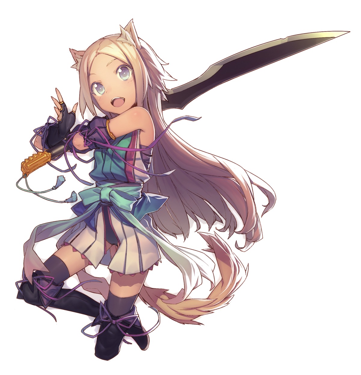 animal_ears mckeee sword tail thighhighs