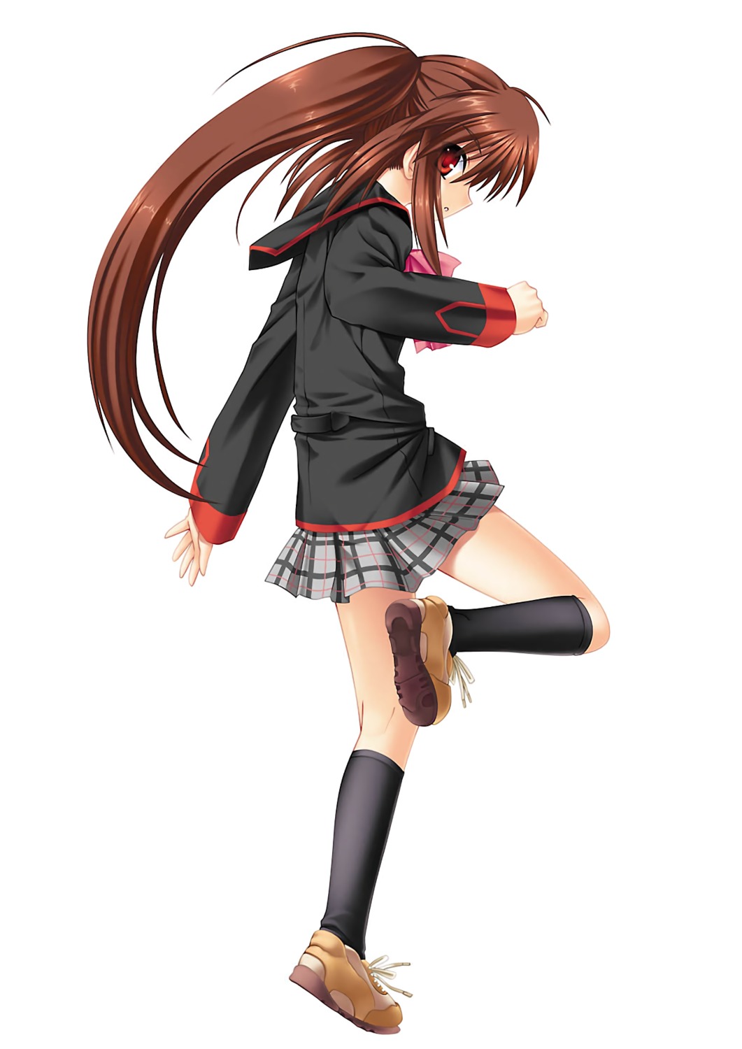 key little_busters! na-ga natsume_rin seifuku skirt_lift