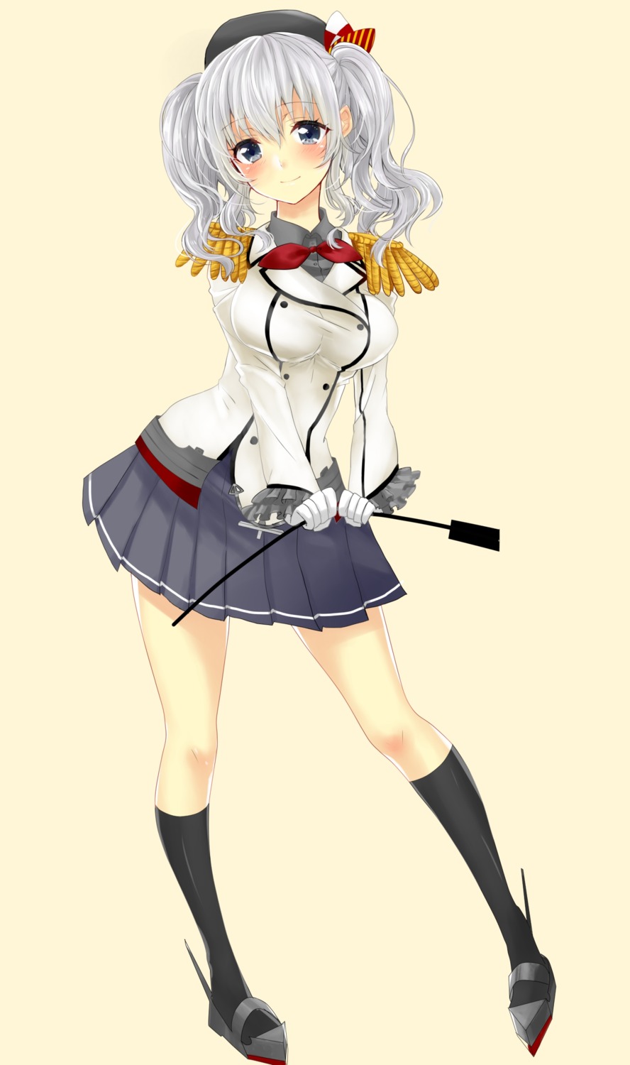 aonegi kantai_collection kashima_(kancolle) uniform weapon
