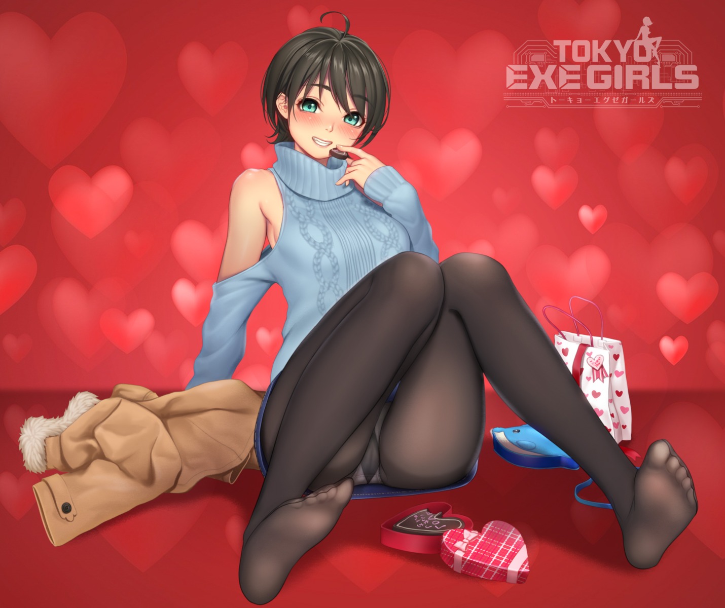 cameltoe feet masami_chie pantsu pantyhose sweater valentine