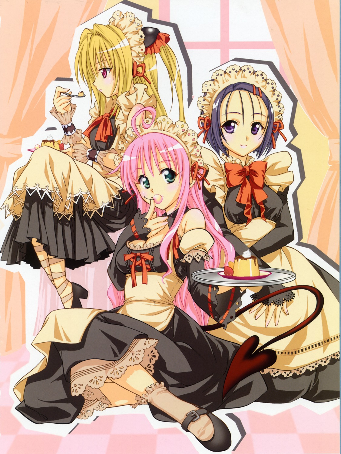 golden_darkness lala_satalin_deviluke maid sairenji_haruna tail to_love_ru yabuki_kentarou