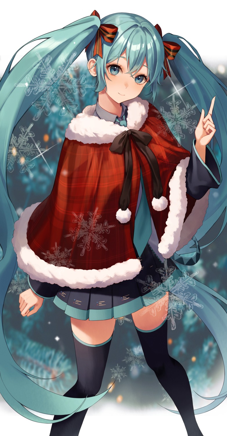 christmas hatsune_miku thighhighs vocaloid yeorem