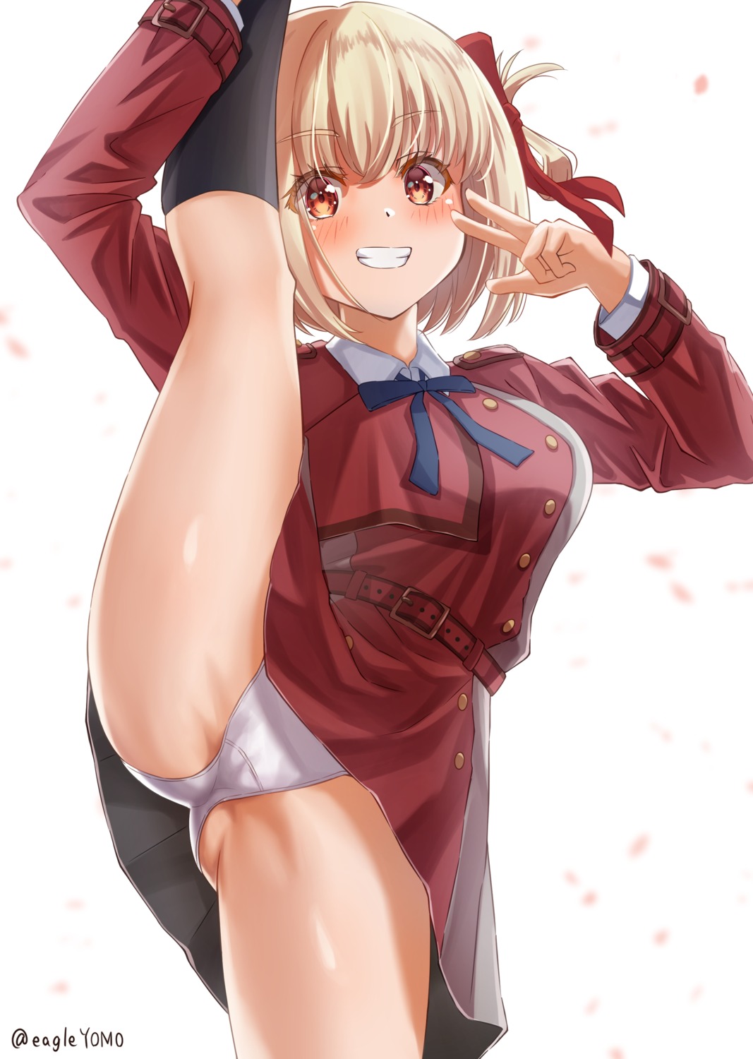 cameltoe lycoris_recoil nishikigi_chisato pantsu seifuku skirt_lift yomo