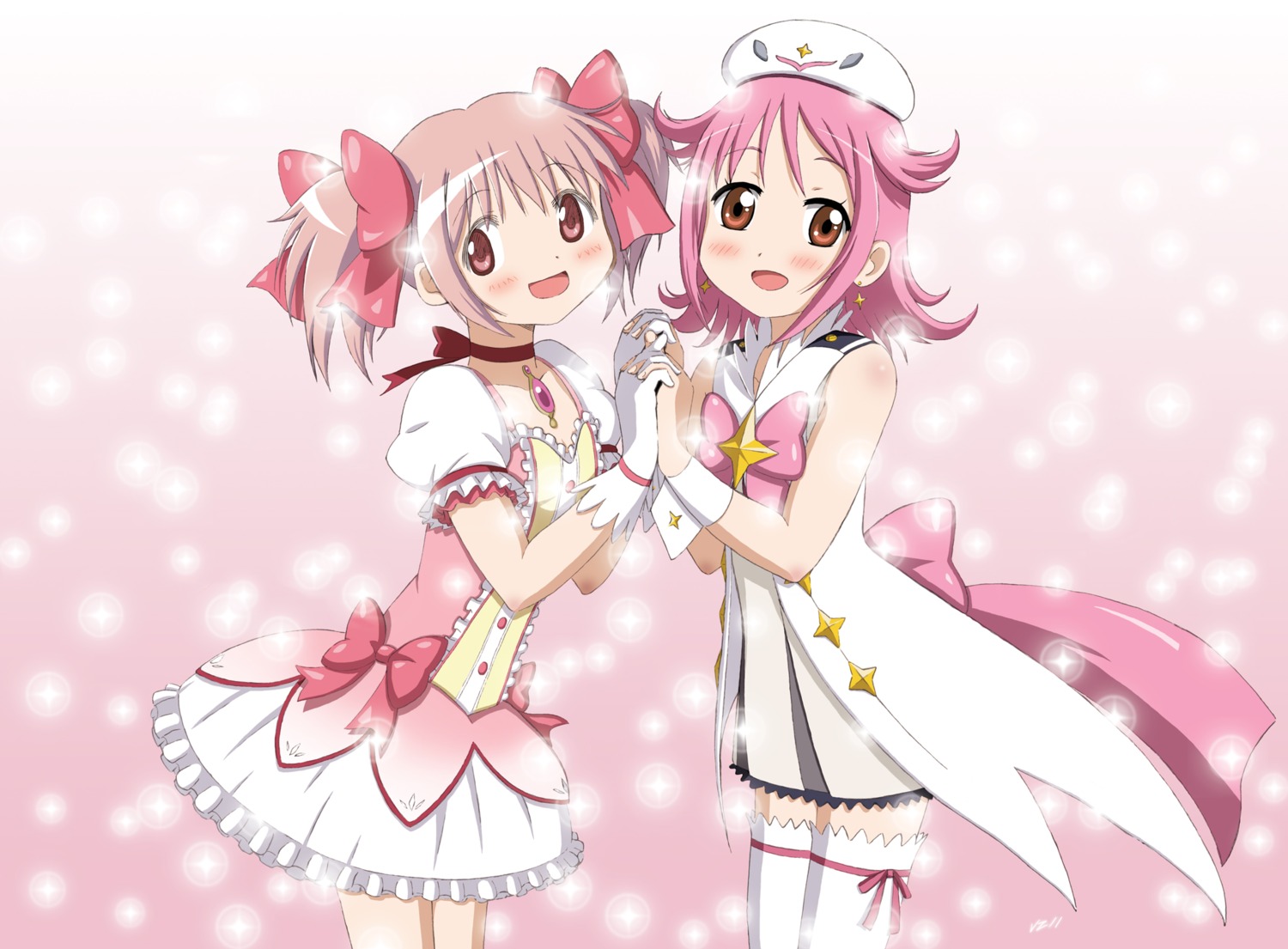 crossover houkago_no_pleiades kaname_madoka puella_magi_madoka_magica subaru_(houkago_no_pleiades) vzmk2