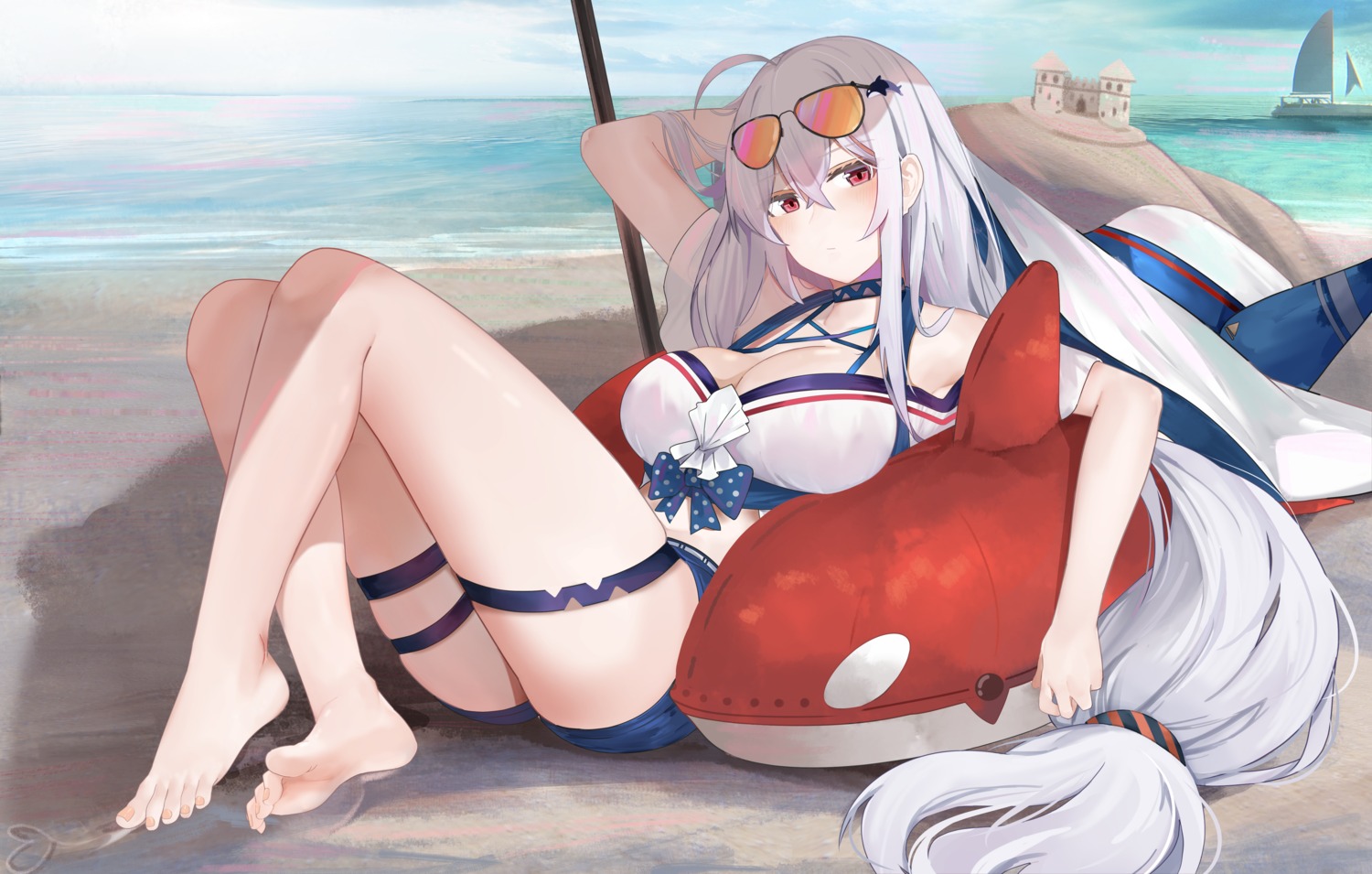 arknights feet garter megane ru_zhai skadi_(arknights)