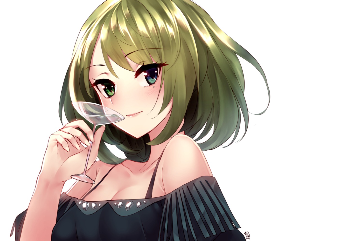 cleavage heterochromia jun_project takagaki_kaede the_idolm@ster the_idolm@ster_cinderella_girls wallpaper