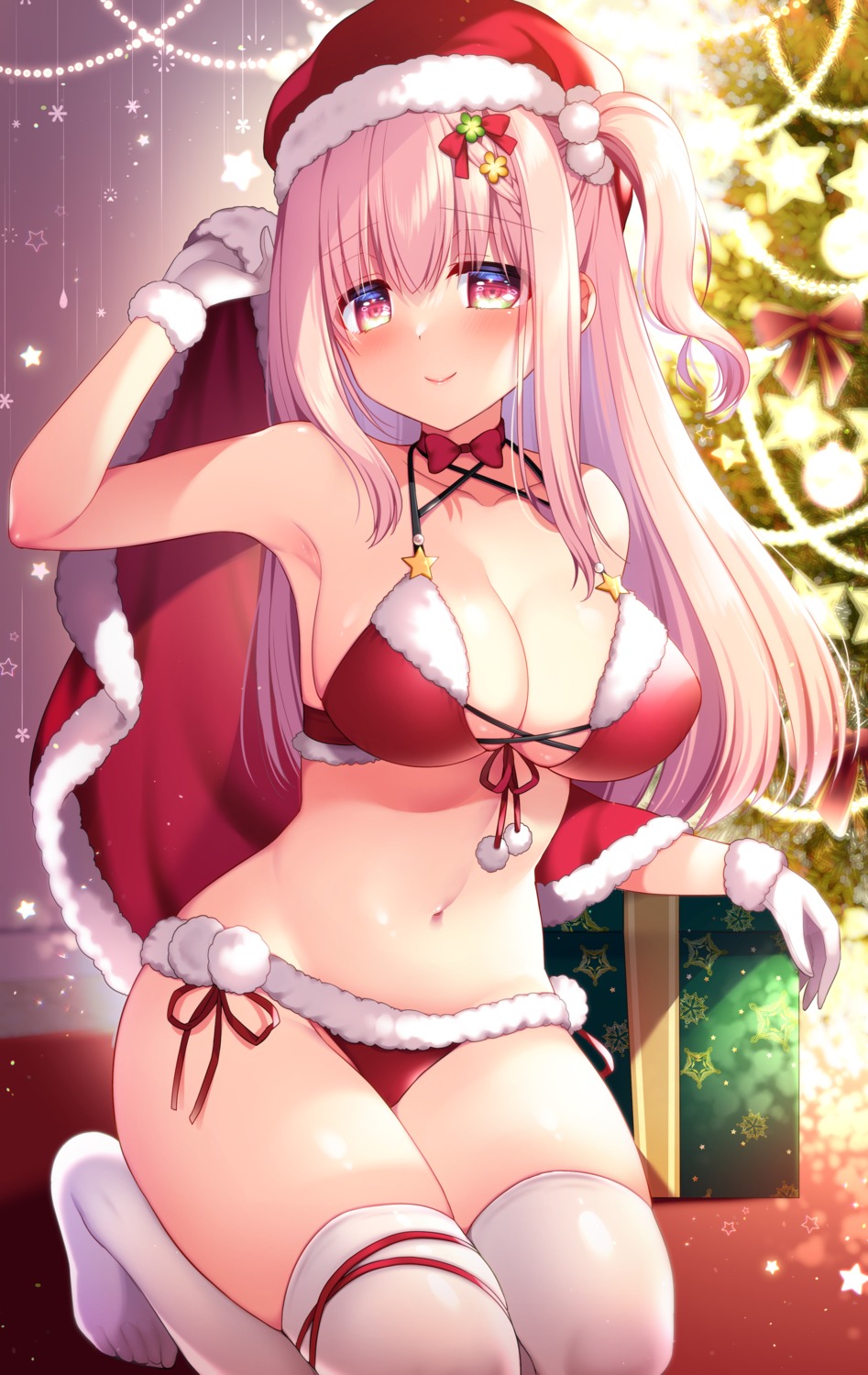 bikini christmas garter ringo_sui swimsuits thighhighs