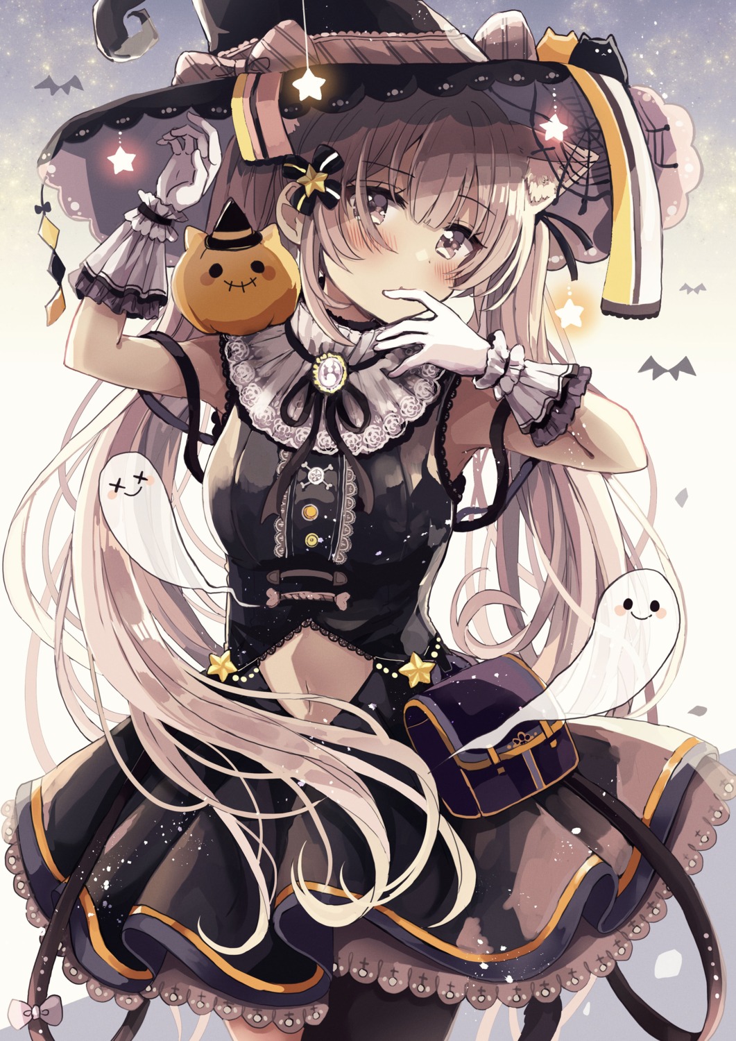 animal_ears halloween sakura_oriko witch