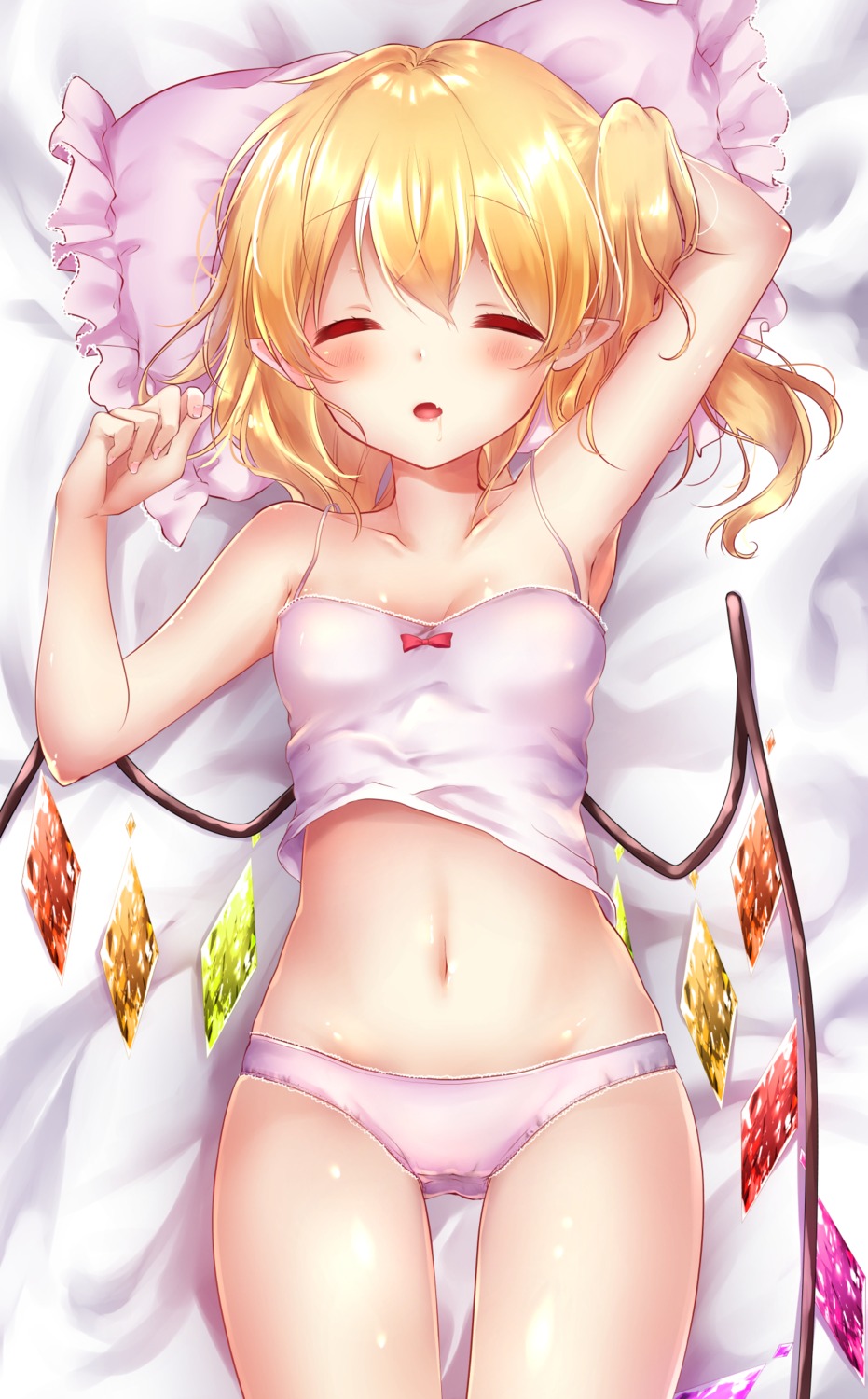 cleavage flandre_scarlet lingerie pantsu pointy_ears shanghai_bisu touhou wings