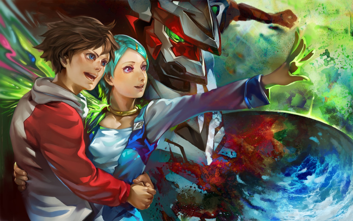 eureka eureka_seven k-bose mecha nirvash_typezero renton_thurston wallpaper