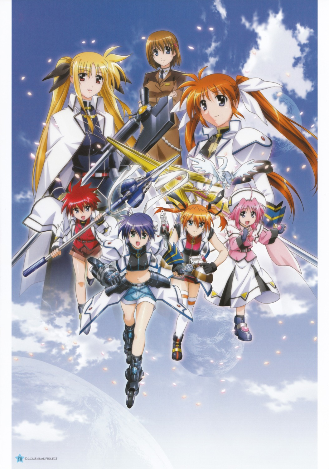 caro_ru_lushe erio_mondial fate_testarossa mahou_shoujo_lyrical_nanoha mahou_shoujo_lyrical_nanoha_strikers okuda_yasuhiro subaru_nakajima takamachi_nanoha teana_lanster yagami_hayate