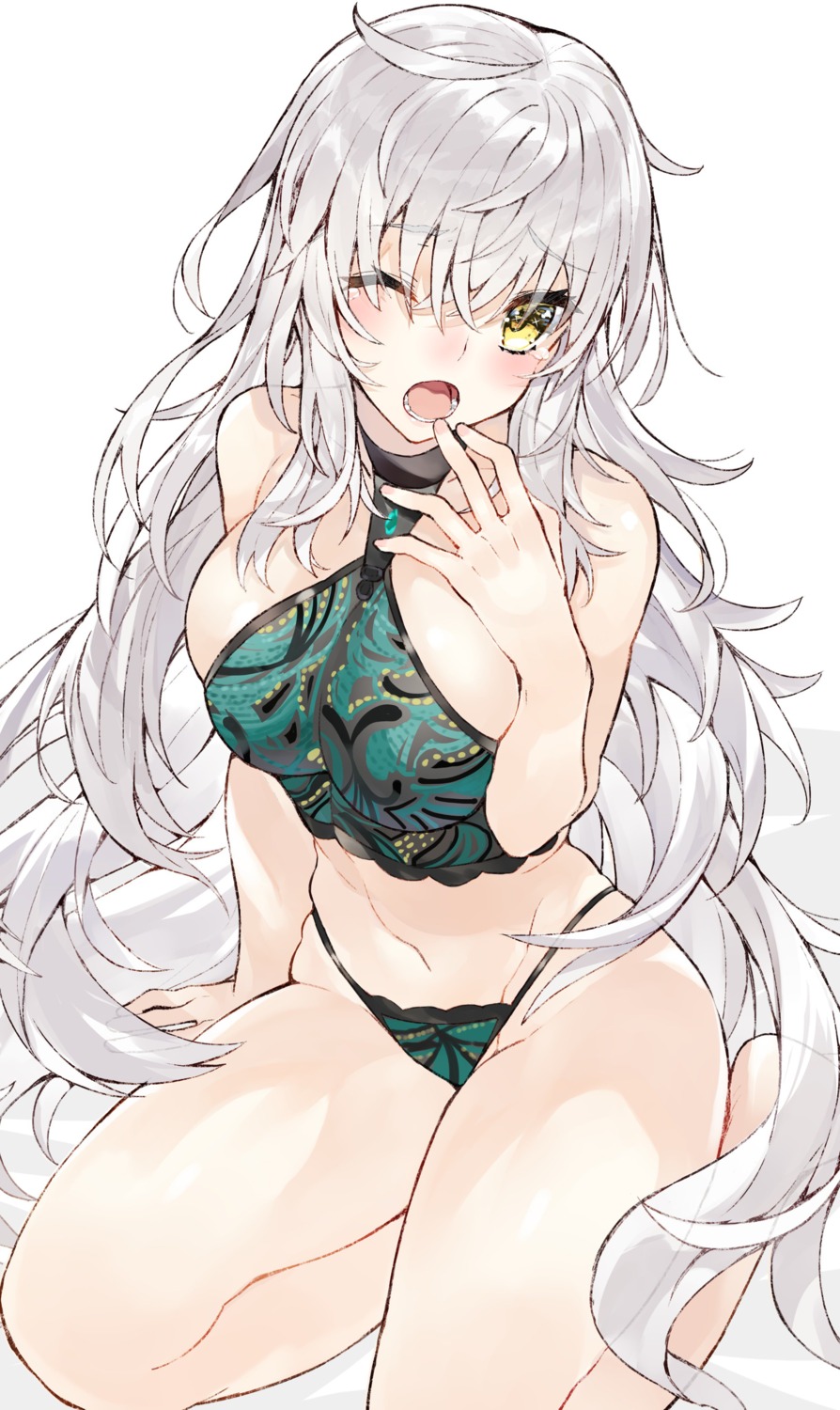 bikini breast_hold fate/grand_order jeanne_d'arc jeanne_d'arc_(alter)_(fate) kou_mashiro swimsuits