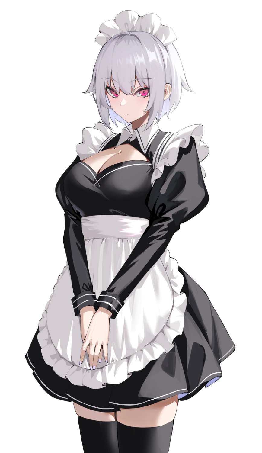 cleavage maid spider_apple thighhighs