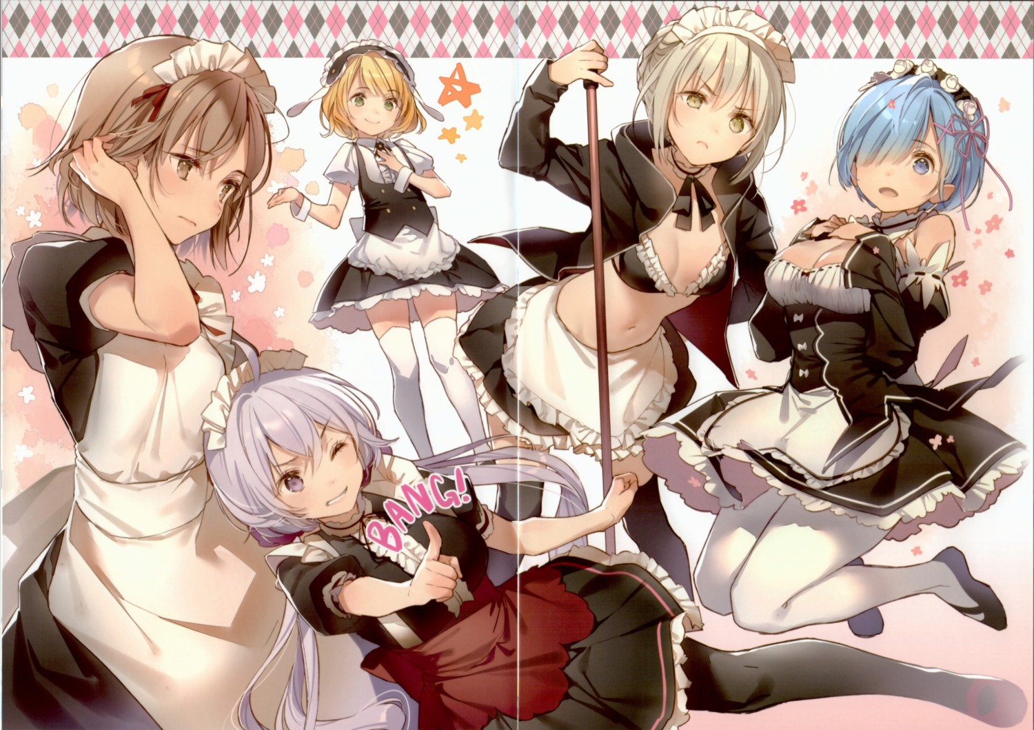 bikini_top cleavage crease crossover dsmile fate/grand_order fixme gap gochuumon_wa_usagi_desu_ka? kirima_sharo maid misaka_mikoto open_shirt pantyhose re_zero_kara_hajimeru_isekai_seikatsu rem_(re_zero) saber saber_alter senki_zesshou_symphogear swimsuits thighhighs to_aru_kagaku_no_railgun to_aru_majutsu_no_index yukine_chris