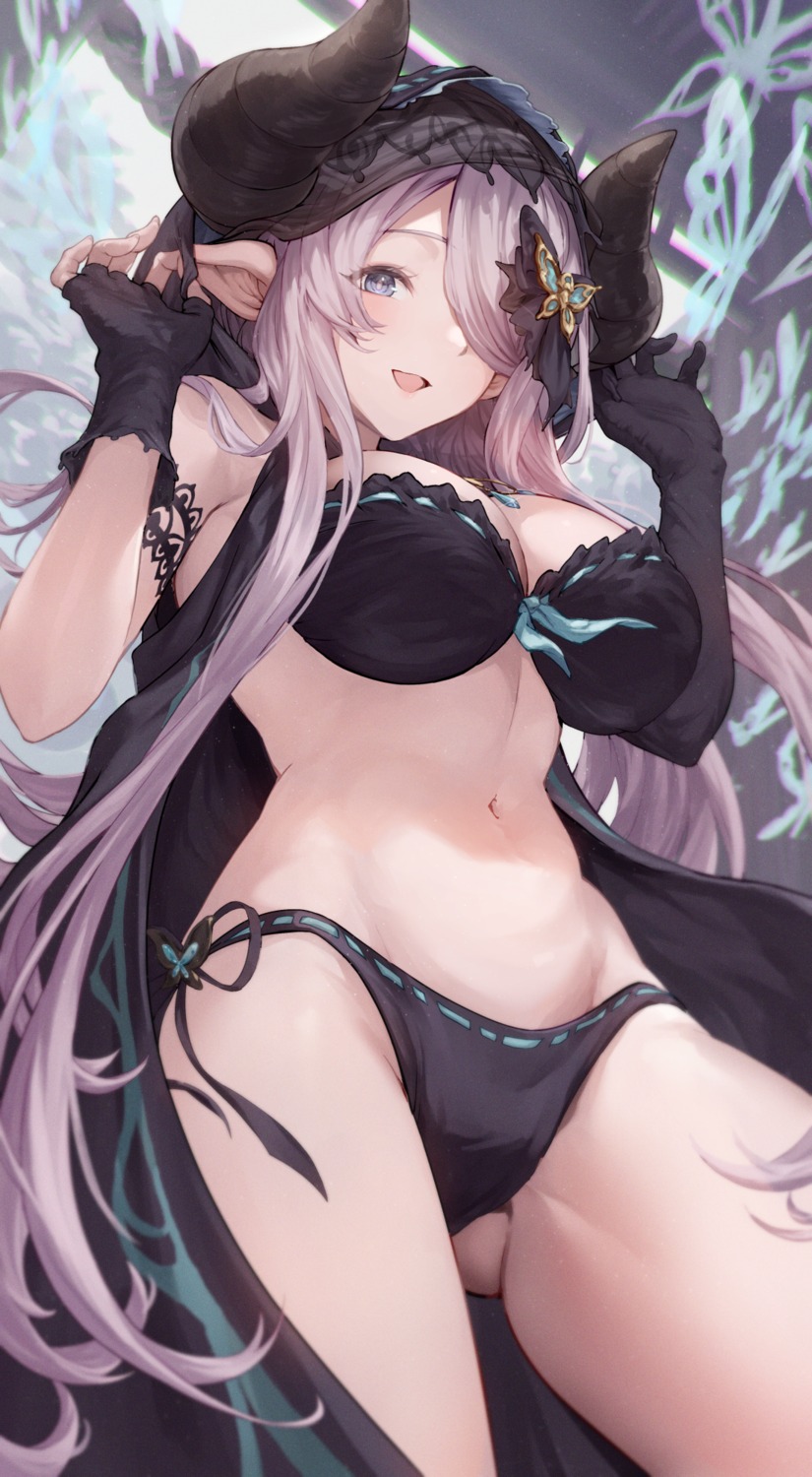 blacktail_hihi bra granblue_fantasy horns narumeia_(granblue_fantasy) pantsu pointy_ears