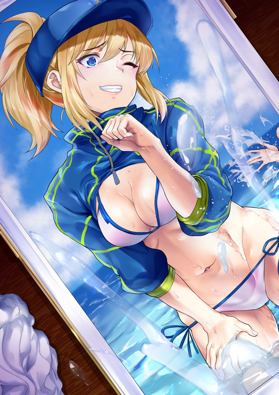 ao_(time-leap) bikini cleavage fate/grand_order heroine_xx swimsuits wet