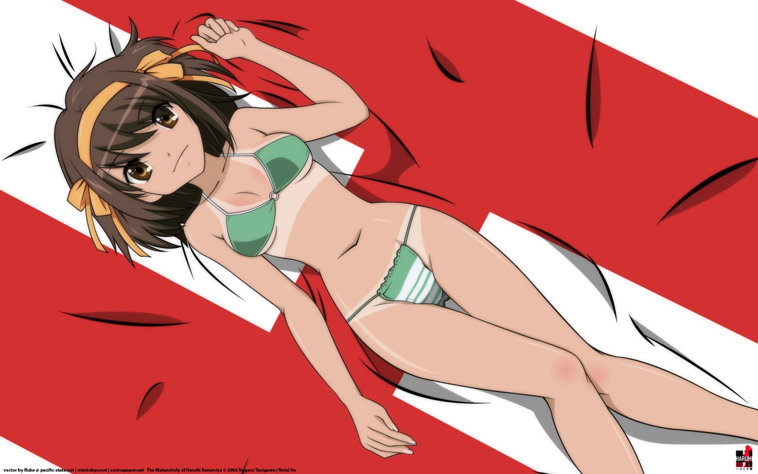 bikini suzumiya_haruhi suzumiya_haruhi_no_yuuutsu swimsuits tan_lines vector_trace wallpaper watermark