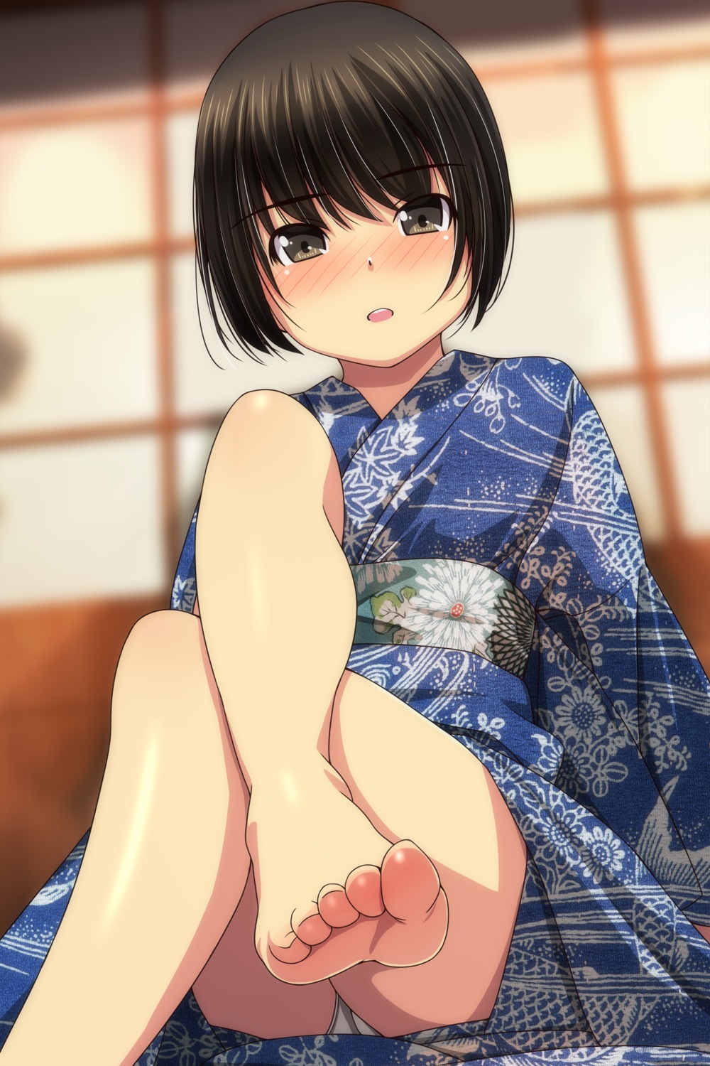 feet loli matsunaga_kouyou pantsu skirt_lift yukata