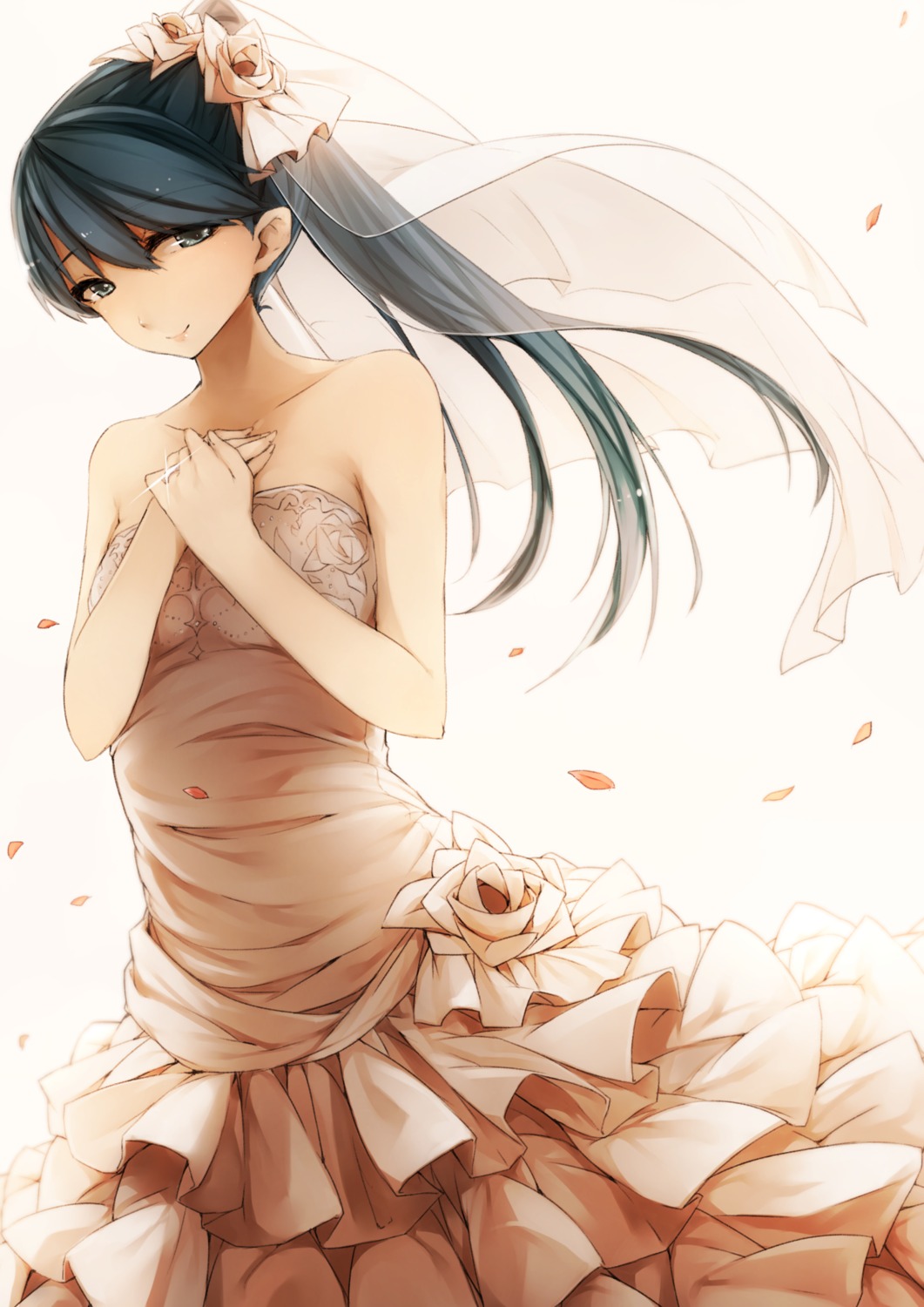 dress genyaky houshou_(kancolle) kantai_collection wedding_dress