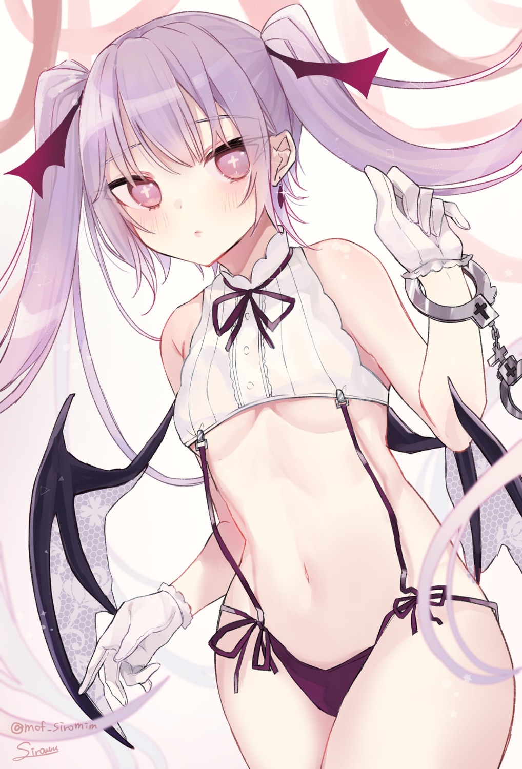 carneades devil eve_(rurudo) no_bra pantsu sirom string_panties underboob wings