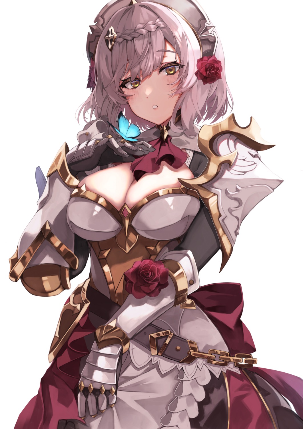 armor cleavage genshin_impact lunateelf maid noelle_(genshin_impact)