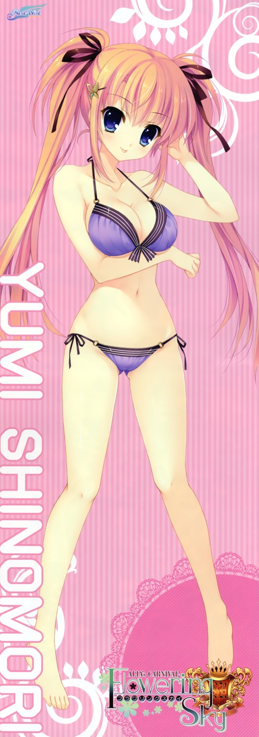 alia's_carnival alia's_carnival!_flowering_sky bikini breast_hold cleavage feet mitha nanawind shinomori_yumi stick_poster swimsuits underboob