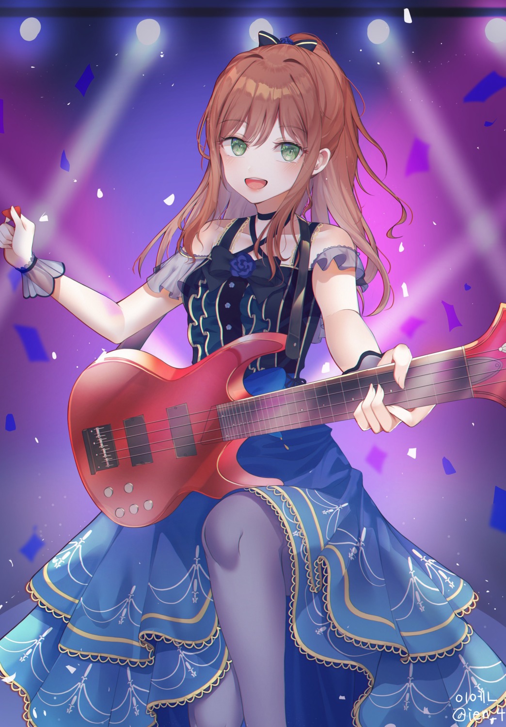 bang_dream! guitar ien_4 imai_lisa pantyhose skirt_lift