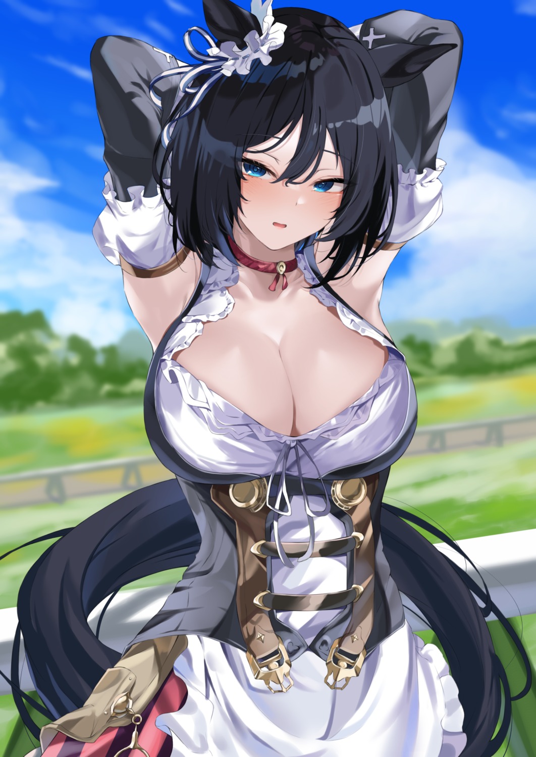 animal_ears eishin_flash_(umamusume) everchix no_bra tail uma_musume_pretty_derby uniform