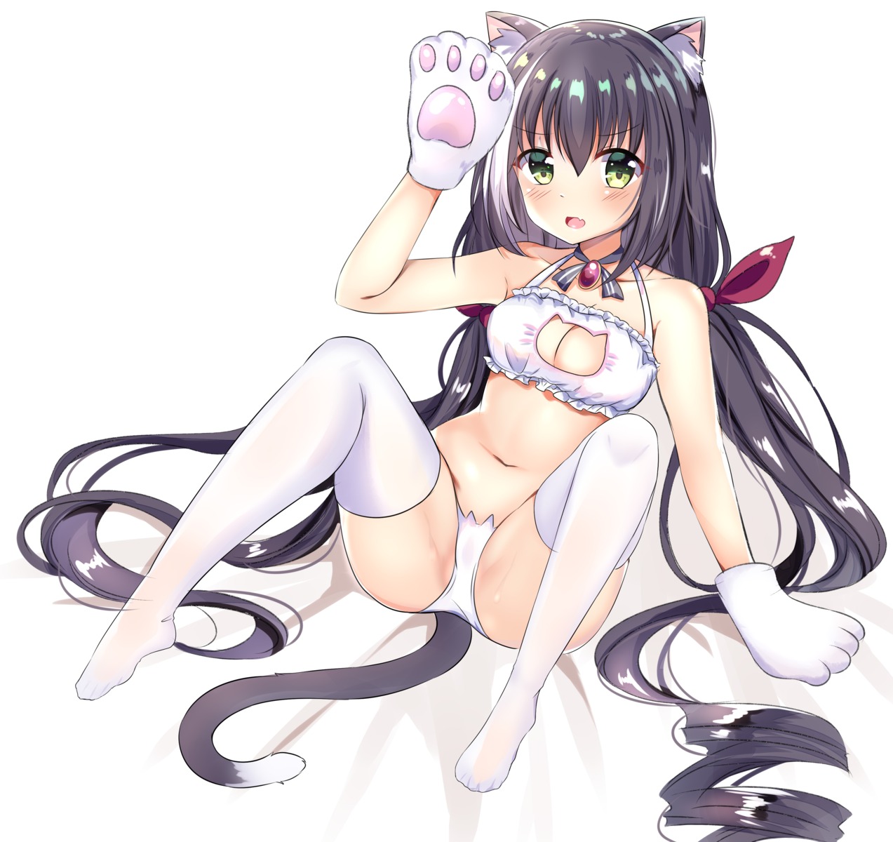 animal_ears bra cleavage karyl_(princess_connect) lydia601304 pantsu princess_connect princess_connect!_re:dive tail thighhighs