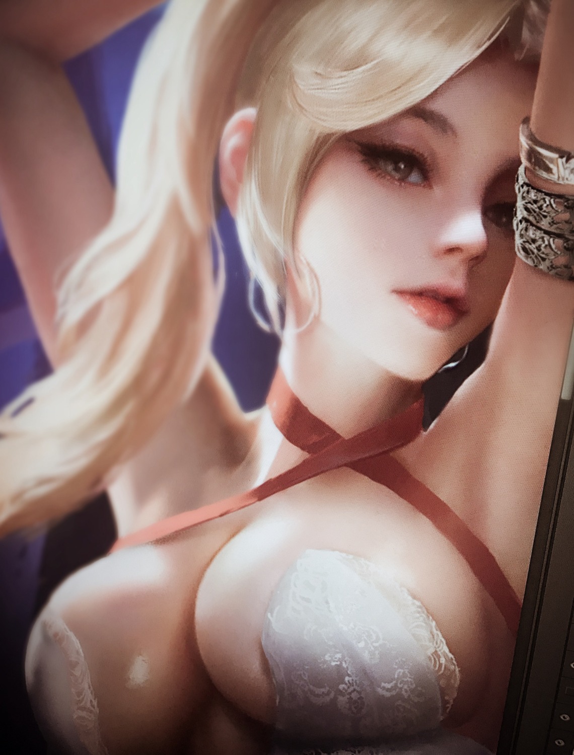 lingerie no_bra wang_chen