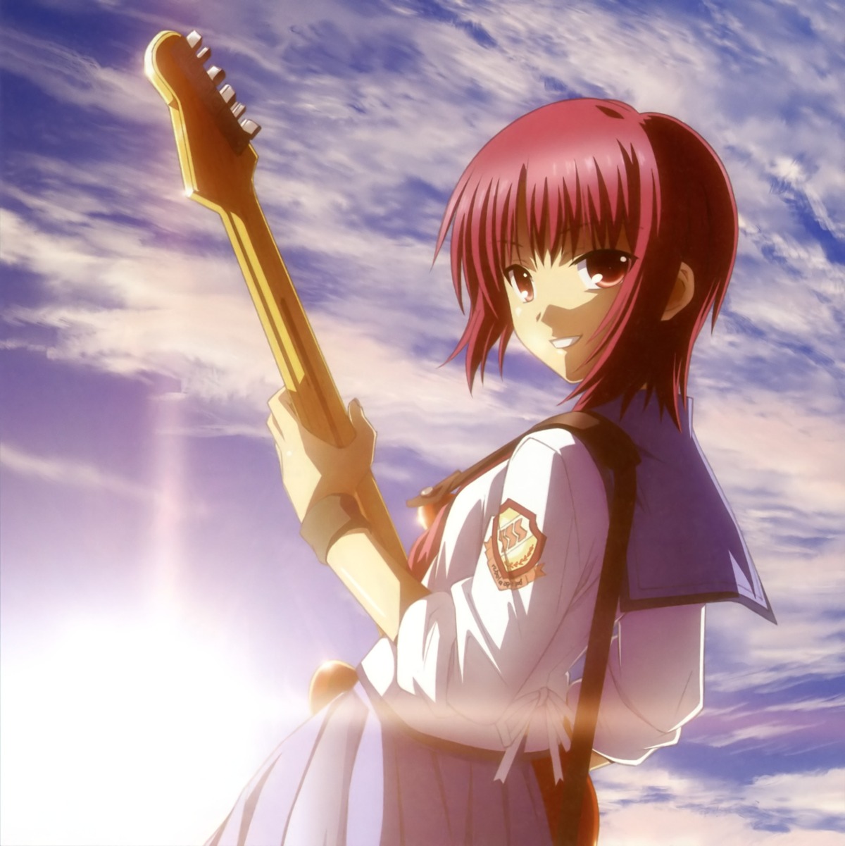 angel_beats! guitar iwasawa_masami seifuku