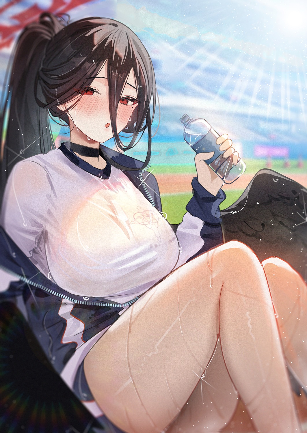 angel blue_archive gym_uniform hanekawa_hasumi see_through tansuan_(ensj3875) wet wet_clothes wings