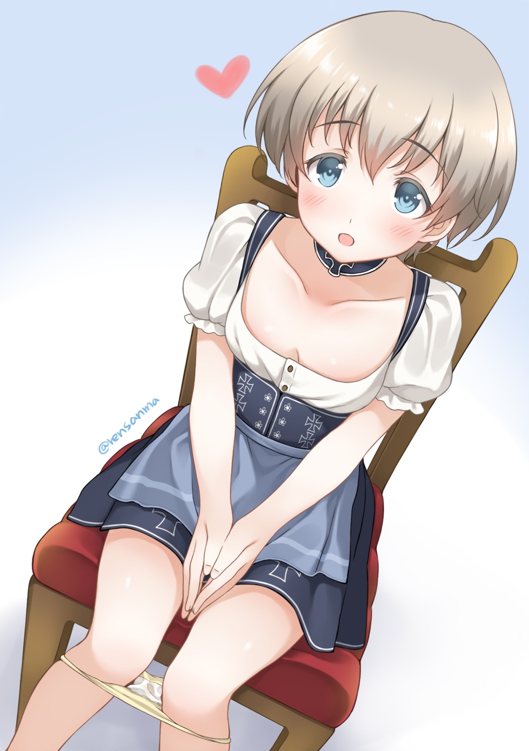 cleavage dress kantai_collection pantsu panty_pull rensanma z1_leberecht_maass_(kancolle)