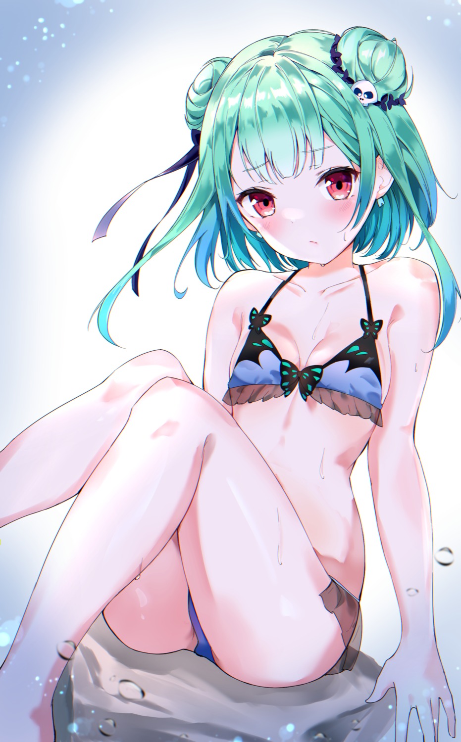 bikini hido_(meori_apu_da) hololive see_through swimsuits uruha_rushia wet