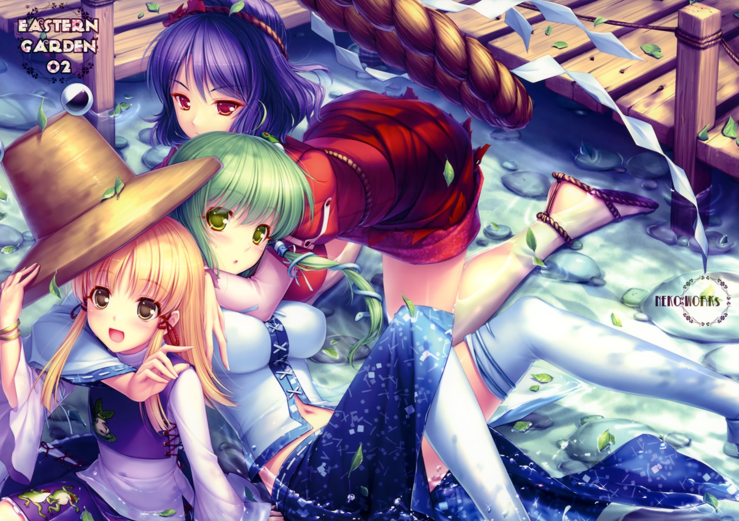 kochiya_sanae moriya_suwako neko_works sayori touhou yasaka_kanako