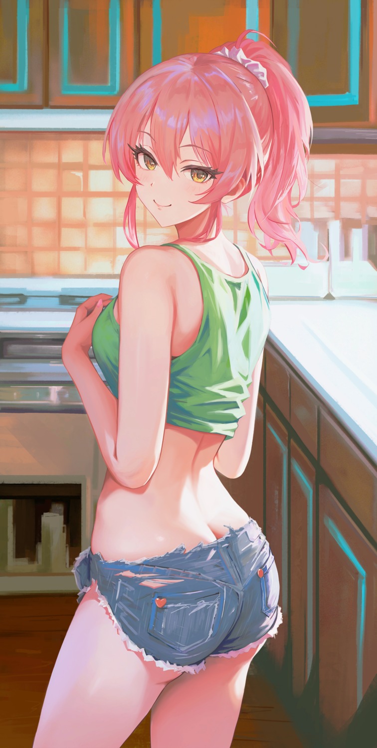 ass jougasaki_mika qingli_ye the_idolm@ster the_idolm@ster_cinderella_girls torn_clothes