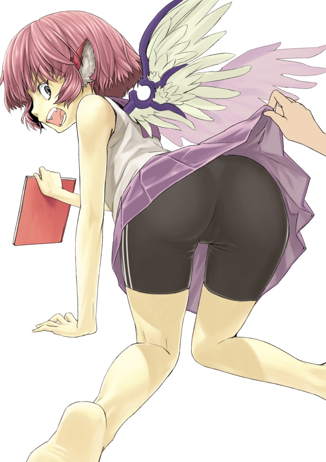 animal_ears ass bike_shorts mystia_lorelei shiba_itsuki touhou wings