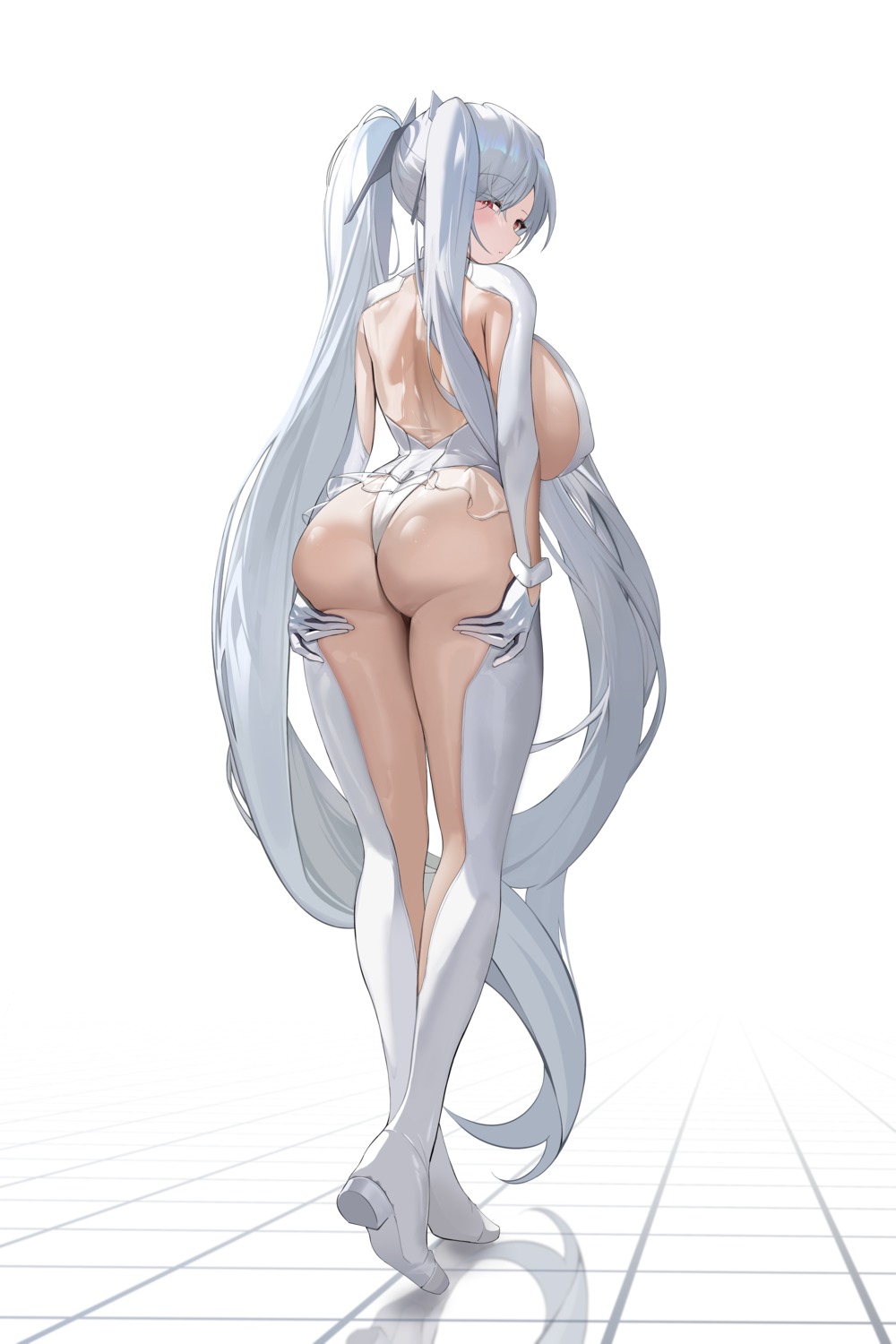 ass bodysuit cinderella_(nikke) goddess_of_victory:_nikke heels hido_(meori_apu_da) no_bra see_through