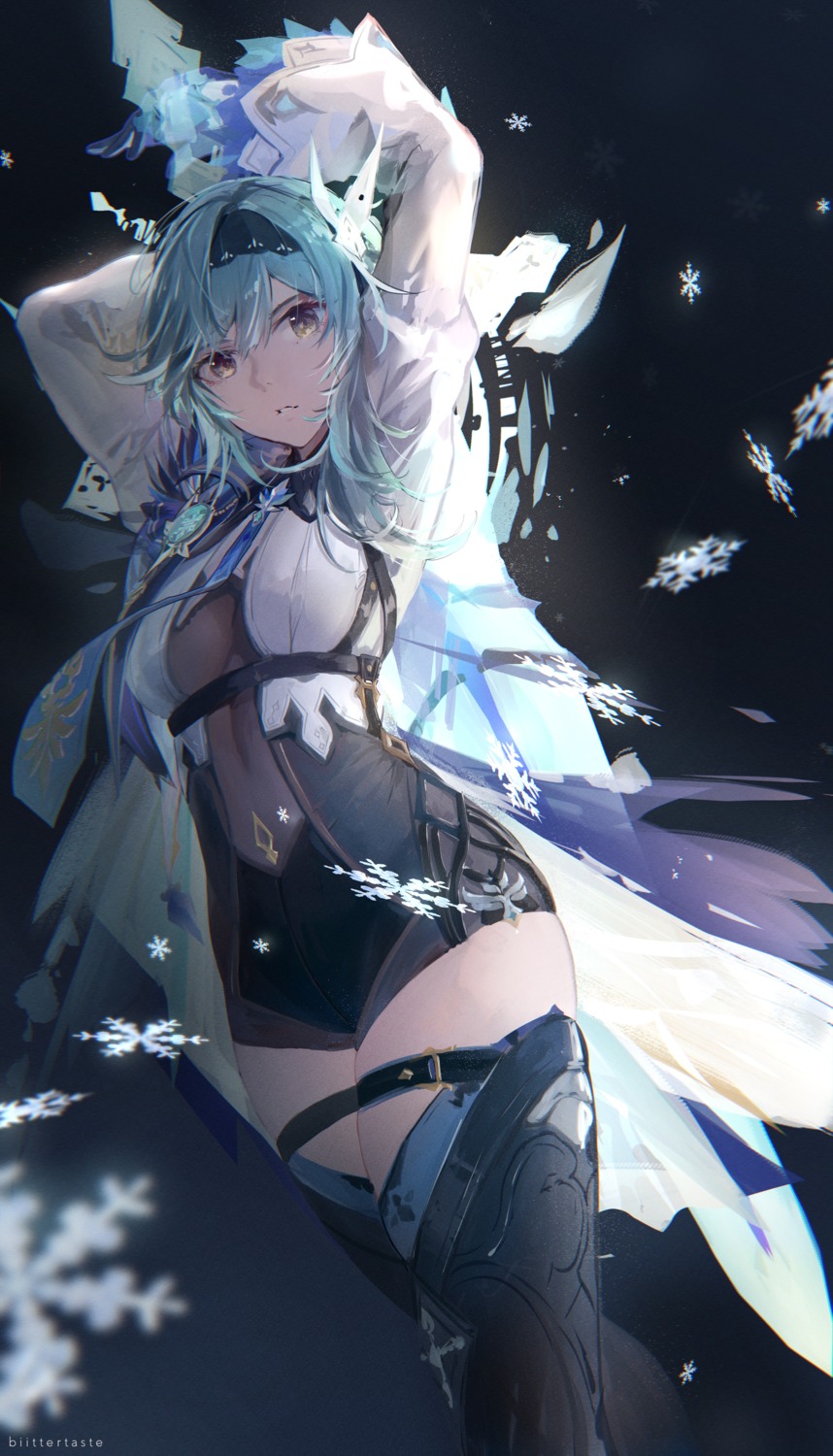 biittertaste eula garter genshin_impact sword thighhighs