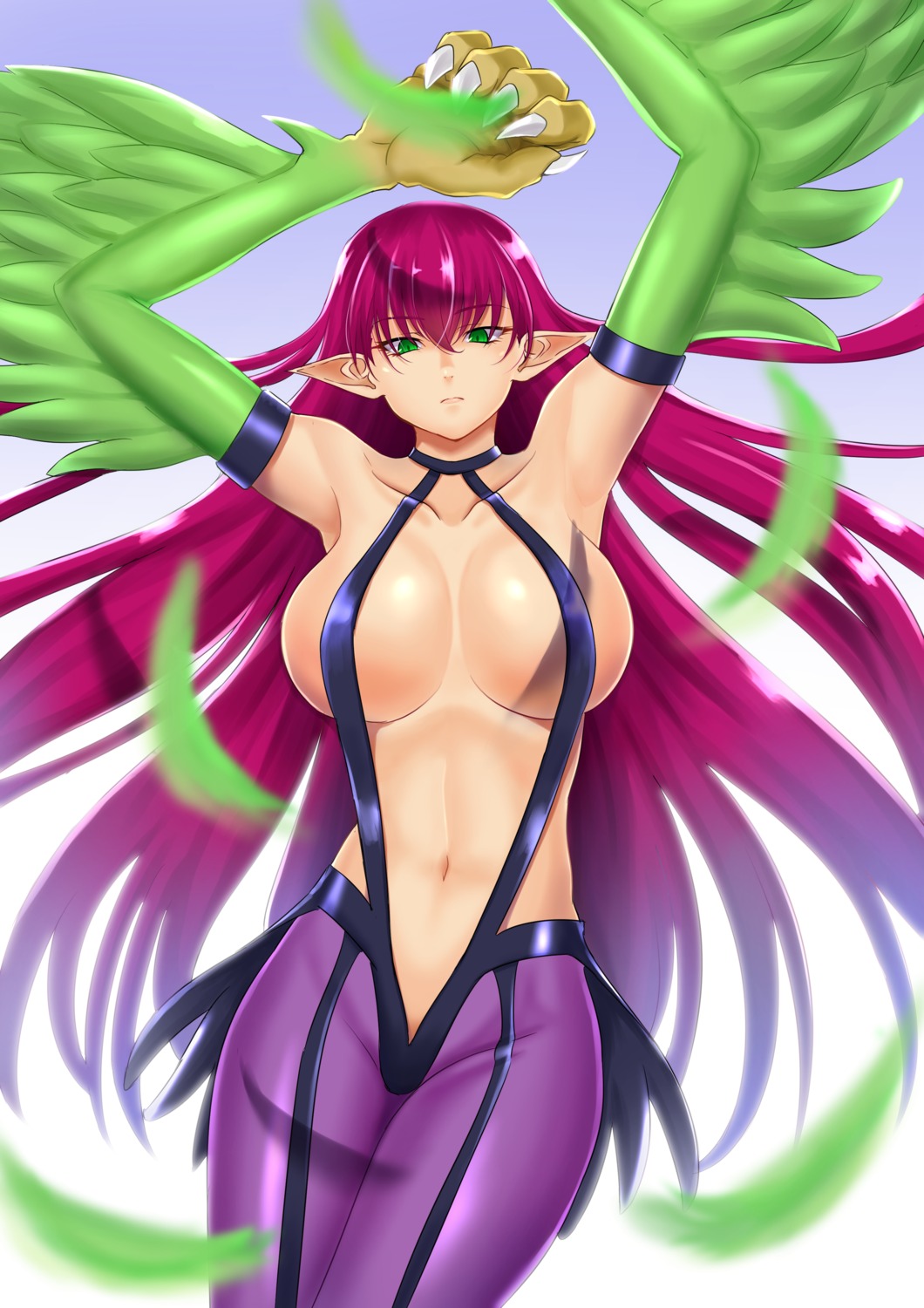 harpie_lady muto_dt pantyhose pointy_ears sling_bikini swimsuits yugioh