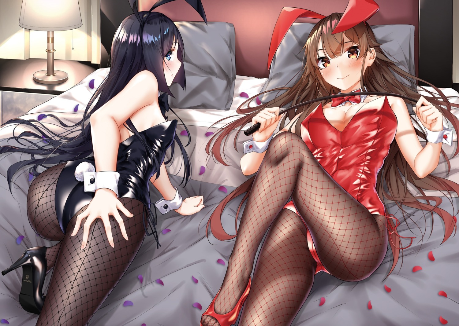 animal_ears ass bunny_ears bunny_girl fishnets fuyushima_enishi harumachi_hashira heels no_bra pantyhose sahara_gensei sex_and_dungeon!!