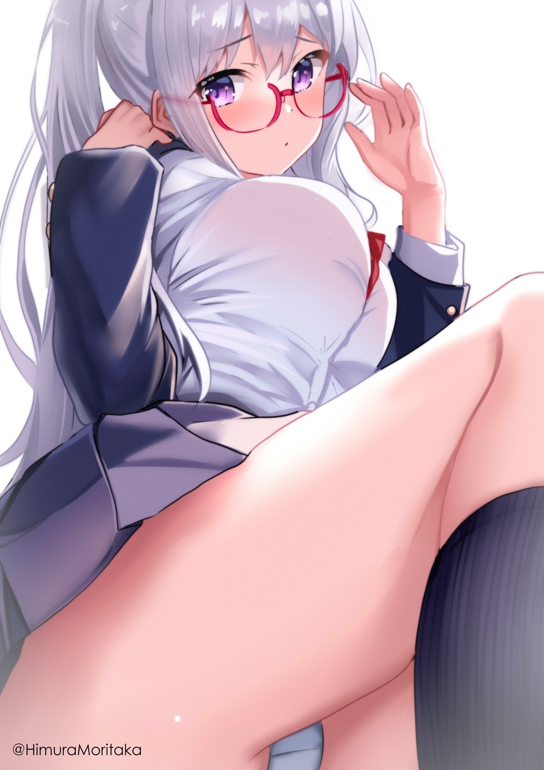 himura_moritaka megane pantsu seifuku skirt_lift thong