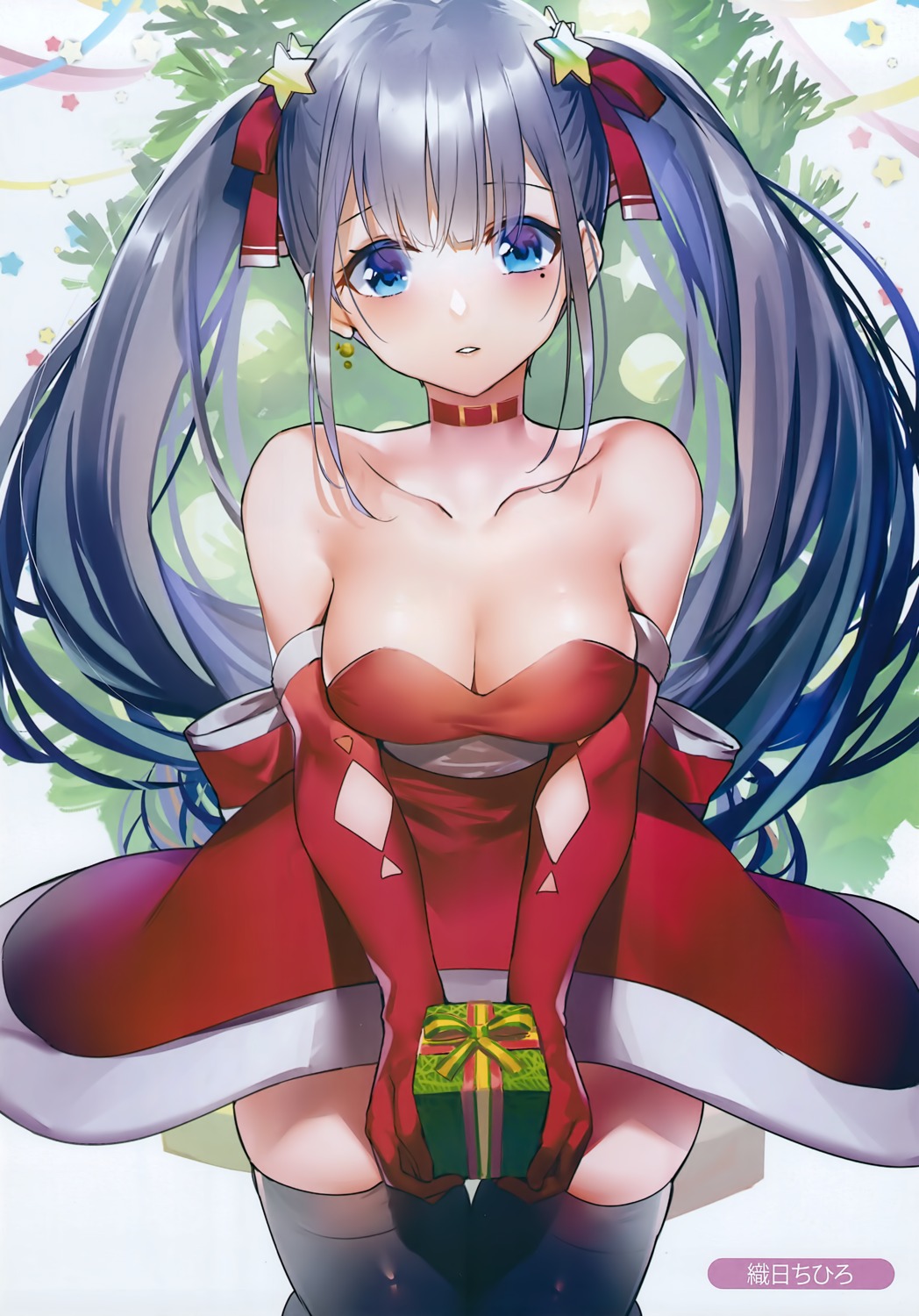 breast_hold christmas melonbooks orihi_chihiro skirt_lift thighhighs