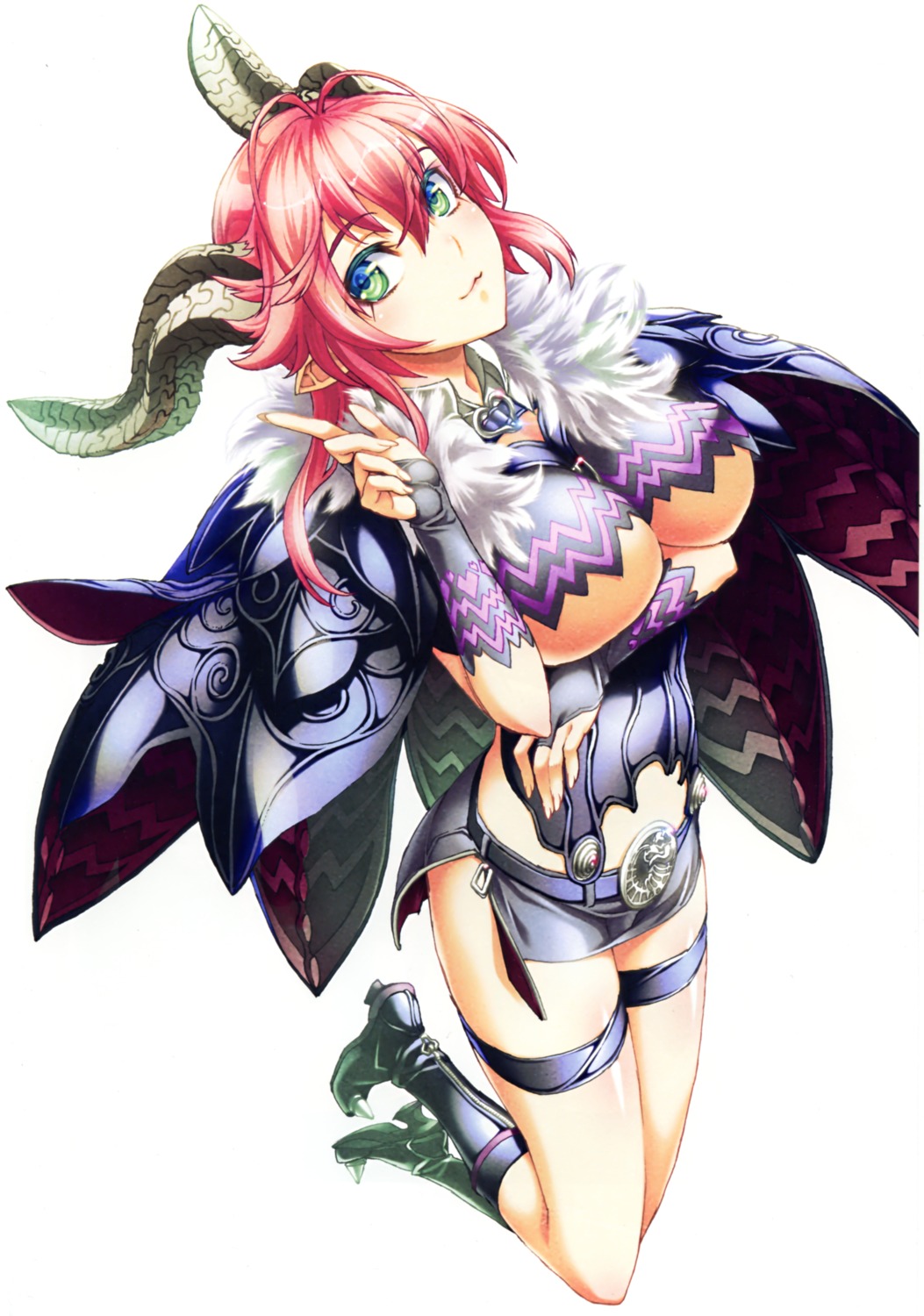 asmodeus_(the_seven_deadly_sins) breast_hold garter heels horns niθ pointy_ears the_seven_deadly_sins underboob