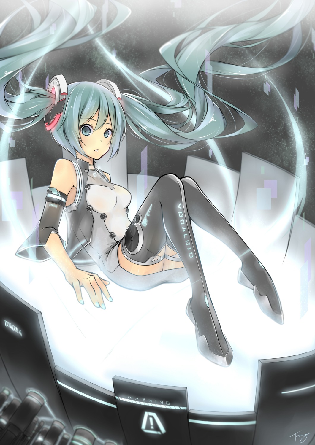 dress fhang hatsune_miku thighhighs vocaloid